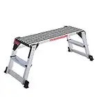 Giantex Aluminum Platform Non-Slip Folding Work Bench Drywall Stool Ladder 330lbs Capacity