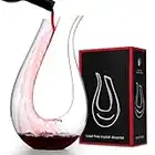 VASFFG Wine Decanter ,U-shaped design can provide powerful ventilation effect. Use lead-free crystal glass, hand-blown red wine Decanter / carafe