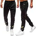 Pantaloni da Jogging alla Moda da Uomo con Tasche con Cerniera con Coulisse Pantaloni da Fitness Sportivi Slim Fit con Stampa a Righe Large