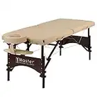 Master Massage Mesa de masaje portátil Argo de 71 cm en color crema con patas de nogal