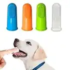 Cepillo de dientes reutilizable para mascotas, cuidado dental, removedor de placa para perros, silicona de grado alimenticio, cerdas de extremo completo de 360° (paquete de 4)