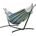 Double Hammock with Space Saving Steel Stand, 2 People Heavy Duty Standing Hammocks 450lbs for Garden Yard Patio Backyard Indoor Outdoor Camping Gifts