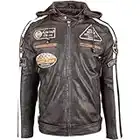 Blouson moto homme cuir Urban Leather ’58 HOMMES’ | Veste moto homologuée en cuir d’agneau | Protections homologuées CE amovibles pour le dos, les épaules et les coudes | Brun | 42/XL