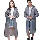 Potosala Lot de 2 vestes de pluie poncho de pluie vestes de pluie imperméables réutilisables pour les voyages pour la randonnée à vélo le camping a pêche (EVA) transparent unisexe (Gris)