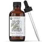 HBNO Organic Black Seed Oil Liquid 4 oz (120ml) - USDA Certified Organic Black Cumin Seed Oil - Black Seed Oil Organic Cold Pressed for Face, Body, Lips, Shampoo & Condition - Pure Black Seed Oil