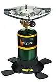 MARTIN Propane Burner | Single Burner Propane Stove Perfect for Camping Fishing Backpacking Hiking Hunting Survival Emergency | Compact & Portable | Heat Control | 10,000 BTU Bottle Top Propane Stove