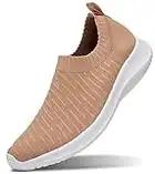 MATRIP Slip on Sneakers for Women Walking Shoes Casual Lightweight Running Work Comfort Ladies Tennis Nursing Athletic Shoes,Brown,Size 10