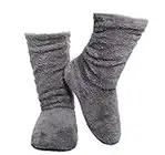 FRALOSHA Herbst und Winter Damen Korallen Samt Schön Modisch Innen Hausschuhe Bodenschuhe Warm Bleiben Bequem Weich Ruhig Stiefel (27CM, Grau)