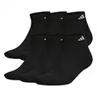 adidas Men's Athletic Cushioned Low Cut Socks with Arch Compression for a Secure fit (6-Pair), Black/Aluminum 2, Large