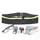 Ferise Ceinture de Course, Ceinture de Fitness, Ajustable, Ultra-Mince avec 2 Poches, pour iPhone 6,7,8 Plus pièce de Monnaie Passoport, pour séances de Gym, entraînement