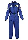 Josamogre Deguisement Astronaute Adulte Costume Halloween Cosplay pour Femme Espace Mission Cosmonaute Bleu XL