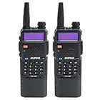 BAOFENG UV-5R 5W Handheld Ham Radio with 3800mAh Battery UHF/VHF Dual Band Two Way Radio（2PACK）