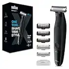 Braun Series X Rasoir-Tondeuse Hybride, Tondeuse À Barbe, Rasoir Électrique, Une Lame, Kit Pour Le Rasage Du Corps, XT3200