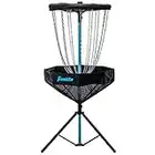 Franklin Sports Disco Golf Basket - Elite - Set di cestini da golf portatile con catene in metallo di alta qualità + cestino in tela - Attrezzatura da golf a disco + supporto per fori