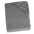 ZOLLNER Drap Housse, Microfibre, Gris, env. 140x200-160x200 cm