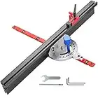 VEVOR Jauge Onglets 600mm Règle Universelle Jauge d'Onglet Scie à Table, Miter Gauge de Sciage 60 Angles Réglables, Jauge d'Onglet de Routeur Outil pour Scie Ruban Raboteuse Travail Bois Multicolore