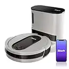 Shark RV913S Robot Vacuum with Self-Empty Base, Voice/App Control, Powerful Suction, Advanced Sensor, WiFi Enabled, Works with Google Assistant, Multi-Surface Cleaning, White (Renewed)
