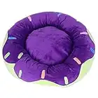 laddawan Donut Dog Bed Cat Bed,Soft Plush Round Pet Bed Bottom Anti-skidding (Small, Purple)