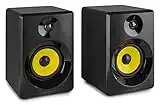 VONYX 40B Active Studio Monitors (Pair) 4" Powered Desktop Multimedia Speakers, 2-Way, Black