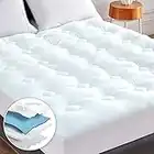 Hansleep Memory Foam Mattress Topper Kingsize Bed, Cooling Gel Bamboo Mattress Cover Pad with Extra Deep Pocke, 150x200cm