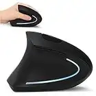 Lekvey Left Handed Mouse, Wireless 2.4G USB Lefty Left Hand Ergonomic Vertical Mouse, Less Noise - Black