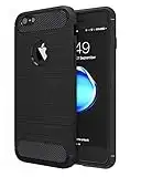 HUSHCO Funda iPhone 8 iPhone 7, Anti Choques y Antigolpes Silicona Carcasa, Full Negro