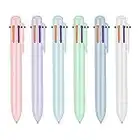 AKlamater 6 Pack 6-in-1 Retractable Ballpoint Pens, Multi Coloured Pens All in One, Pens Multipack Coloured with 0.5mm for School Office Supplies Students Children