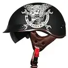 Retro Motocicleta Medio Casco Ligero Vintage Cara Abierta Moto Casco Half Shell Scooter Casco De Ciclomotor Para Hombres Mujeres Certificación DOT/ECE,Machinery,XL