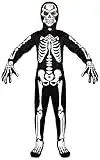 Halloween Skeleton Costume Kids with Gloves Bone Skull Outfit for Boys and Girls