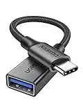 UGREEN USB C to USB Adaptor Aluminum USB C Adapter OTG Cable Type C Male to USB 3.0 Female 5Gbps Transfer, Compatible with MacBook/iPad Air/Pro 2022 Galaxy S22 Dell XPS and more Type C Devices(Black)