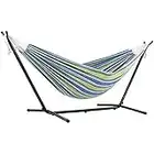 Vivere, Oasis Double Cotton Hammock with Space-Saving Steel Stand including carrying bag