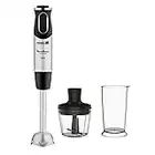 Moulinex DD6578 Quickchef 2in1 Frullatore a Immersione, 1000 W, Mixer con Tecnologia Powelix e 10 Velocità, 2 Accessori, Bicchiere 800 ml e Tritatutto 500 ml, Lame in Acciaio Inossidabile