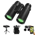 Usogood 12x50 High Definition Binoculars for Adults with Phone Adapter and Tripod, 2.5m Close Focus Binoculars for Bird Watching Stargazing Wildlife Viewing Hiking Hunting Sports Game Concerts