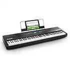 Alesis Recital Pro - 88 Key Digital Piano Keyboard with Hammer Action Weighted Keys, 2x20W Speakers, 12 Voices, Record and Lesson Mode, FX and Display