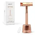 ZOMCHI Safety Razor Butterfly - Safety Razor for Women - Lady Razor with a Delicate Box - Eco Friendly Women Razor - Fits All Double Edge Razor Blades - Free of Plastic - Rose Gold