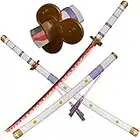 City of Delusions Roronoa Zoro Spada di Legno Fatta A Mano Giapponese Katana Anime Cosplay Spada di Circa 41.4 Pollici Giocattoli per Bambini Decorazione e Collezione