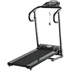 HOMCOM Laufband Klappbar elektrisch 500 W 0,8-10 km/h 0,75HP LCD-Display Handyhalterung geeignet für Home Gym Indoor Fitness Schwarz 123 x 62 x 117 cm