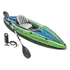 Intex Challenger K1 Kayak, 1-Person Inflatable Kayak Set with Aluminum Oars and High Output Air Pump (Renewed)