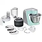 Bosch MUM58020 Robot culinaire CreationLine, 1000 W, bol à mélanger en acier inoxydable de 3,9 l, système de mélange 3D, 7 étapes de commutation, argent (menthe turquoise / argent)