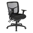 Office Star ProGrid Breathable Mesh Manager's Office Chair with Adjustable Seat Height, Multi-Function Tilt Control and Seat Slider, Mid Back, Coal FreeFlex Fabric