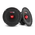 DS18 2X PRO-GM6.4B Loudspeaker - 6.5", Midrange, Red Aluminum Bullet, 480W Max, 4 Ohms,1.5" Kapton VC Premium Quality Audio Door Speakers for Car or Truck Stereo Sound System (2 Speakers)
