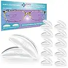 GMS Optical® 1.8mm Anti-Slip Adhesive Contoured Soft Silicone Eyeglass Nose Pads with Super Sticky Backing for Glasses Sunglasses, and Eye Wear -10 Pair (Clear)