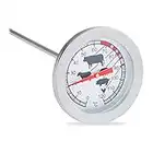 Relaxdays Thermomètre à viande pour le four analogique, thermomètre à sonde en inox 20 cm