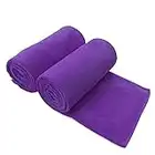JML Microfiber Bath Towels, 2 Pack(30" x 60") Oversized, Ultra Soft, Super Absorbent and Fast Drying, No Fading and Multipurpose Use for Sports, Travel, Fitness, SPA and Yoga - Solid Color, Violet