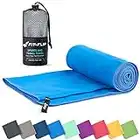 Fit-Flip Toalla Microfibra – en 11 Colores, 8 tamaños – Ultraligera y compacta – Toalla Secado rapido – Toalla Playa Microfibra y Toalla Deporte Gimnasio (30x50cm Azul - sin Bolsa)