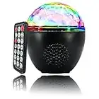 ENONEO Luces Discoteca 16 Colores Bola Discoteca con Cable USB LED Giratoria Luz de Fiesta Bola Fiesta Escenario con Bluetooth Control Remoto para Cumpleaños Discoteca Fiesta Bar Navidad Bodas (Black)