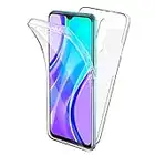 TBOC Hülle kompatibel mit Xiaomi Redmi 9 - Redmi 9 Prime[6.53 Zoll] Cover [Transparent] Komplett [Silikon TPU] Full Body [360 Grad] Schutzhülle Vorder Hinten Seite Ultra Dünn Handy Anti Fingerabdruck