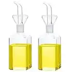 Lanhope Oil Bottle Glass Olive Oil Dispenser Bottle Glass Cooking Oil Vinegar Measuring Dispenser With Spout for Kitchen and BBQ (250ml/8.54oz, 2 Pack)