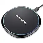 Fast Wireless Charger, NANAMI Qi Charging Pad 7.5W Compatible iPhone 14/13/12/12 Pro Max/12 Mini/11 Pro/XR/XS/X/8, 10W Fast Charge Samsung S23/S22 Ultra/S21/S20 fe/S10/S9,Note 20,Pixel 6,AirPods Pro/3