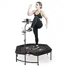 Capital Sports Trampolin Rebounder, Mini Trampolin Fitness para Ejercicio con Manillar, Trampolín de Entrenamiento Hexagonal con Cama Elastica Exterior e Interior, Fitness para Adultos y Niños